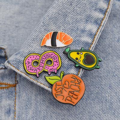 China New China brooch pin European and American creative cute cartoon donut peach sushi man yellow number letter cowboy badge for sale