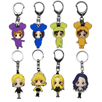 China Wholesale Custom Plastic Sublimation Shape Plastic Key Chains Sparkles Sparkle Anime Cute Charm Clear Acrylic Keychains for sale