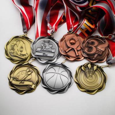 China Custom Made Running Sports Marathon Tennis Basketball Medal Maker Finisher Square Metal Medal With Ribbon for sale