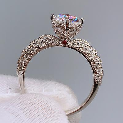 China High Quallity Hot selling Diamond Ring Female Moissanite handmade custom ring Proposal simulation luxury diamond ring for sale