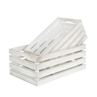 China Europe Bathroom Household White Storage Decorative Distressed Solid Wood Crates for sale