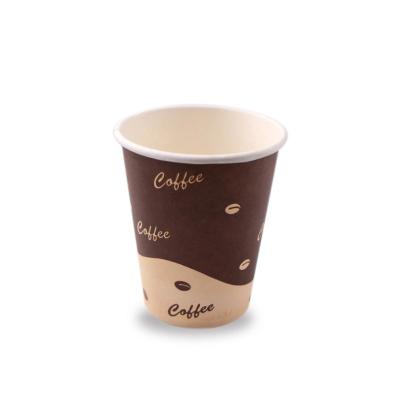 China Cheap Price Disposable 8 9 12 Ounce Customized Printed Single Wall Disposable Paper Coffee Cup For Beverage Hot Cold Drink for sale