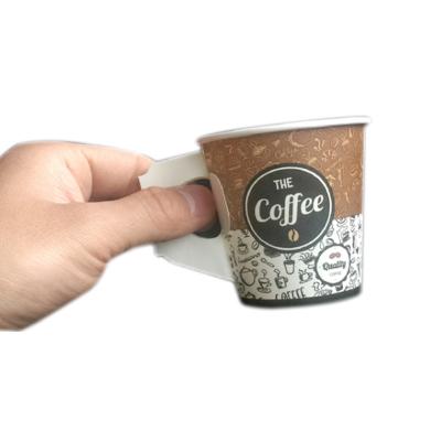 China Anqing 7oz Disposable Paper Cup With Handle With Simple Printing for sale