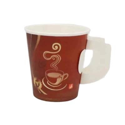 China Disposable Single Wall Style Beverage Disposable Use And 7 Ounce Paper Cup With Handle for sale