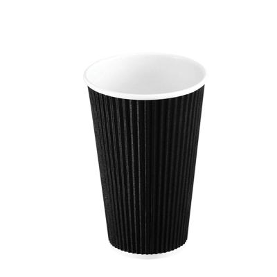 China Disposable Customized Ripple 4oz~32oz Ripple Wallpaper Cup With Lid for sale