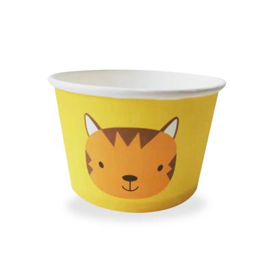 China Large Capacity Disposable Custom Disposable Pe Coated Paper Ice Cream Bowl Or Cup for sale