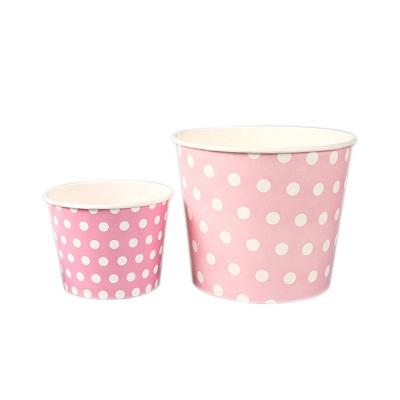 China Disposable Custom Logo Paper Ice Cream Bowl With Paper Lid for sale