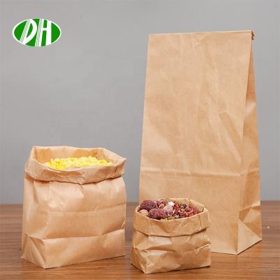 China Kraft Paper Bag Brown Package Disposable Food And Beverage Packaging Dairy Products Packaging Flexo Printing for sale