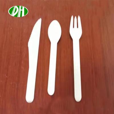 China Disposable Paper Cutter Forks And Spoons For Fruit Ice Cream Cake for sale