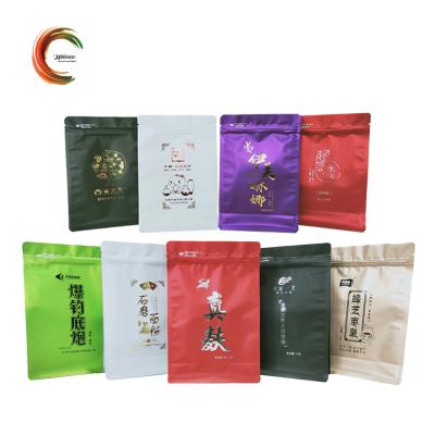 China Small MOQ 8 Moisture Proof Sides Sealing Flat Bottom Food Packaging Plastic Bag With Zipper And Sides Window for sale