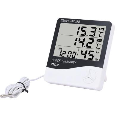 China Accuracy Home Electronic Thermometer Indoor And Outdoor Electronic Thermometer With Alarm Clock Temperature And Humidity Meter for sale