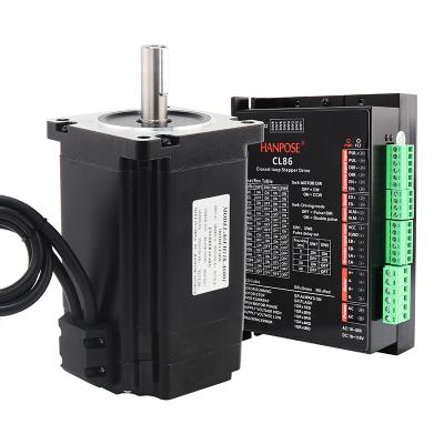 China cnc stepper motor kit 6.0A 8.0N.m 86EH11860A6001 nema34 step motor + CL86 drive closed loop stepper motor 86EH11860A6001+CL86 for sale