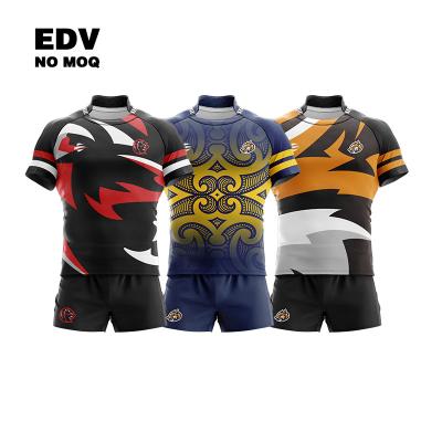 China Sublimation Rugby Wear Shirt And Shorts Antibacterial Tank Tops Sets Rugby League Shirts for sale