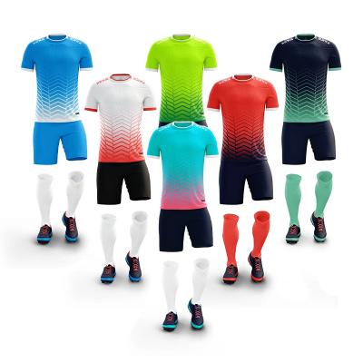 China Shirts & Tops Custom Soccer Wear Sublimation Uniform Soccer Jersey Set For Clubs for sale