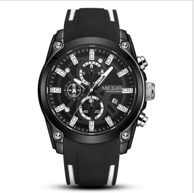 China Megir Chronograph Watches New Arrival Chinese Luminous Original Silicone Band Simple Interesting 2144 Men's Chronograph Watch OEM ODM WATCH for sale