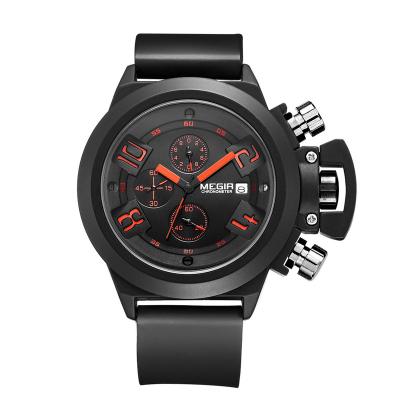 China Hottest Megir Chronograph 2002 Military Watch Men Ally Case Sport Quartz Analog Waterproof Wrist Watch for sale