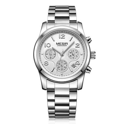 China High Quality Megir Chronograph 2057 Hot Selling Lady's Chronograph Quartz Watch Ladies Wristwatch Stainless Steel Fashion Women's Watch for sale