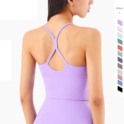 China Beautiful Water Drop Back Summer Breathable Fashion Women Yoga Gym Sports Backless Hollow Bra New for sale