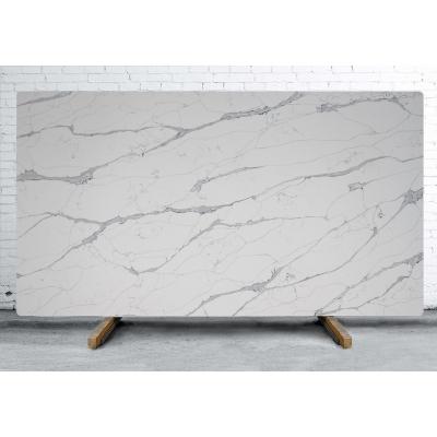 China Large Modern Large Slab Porcelain Paver Stone Calacatta Marble White Agglomerated Stone for sale