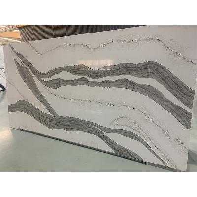 China Modern Factory Direct Gray Veins Slab Artificial Stone Calacatta Quartz Stone Bricks for sale