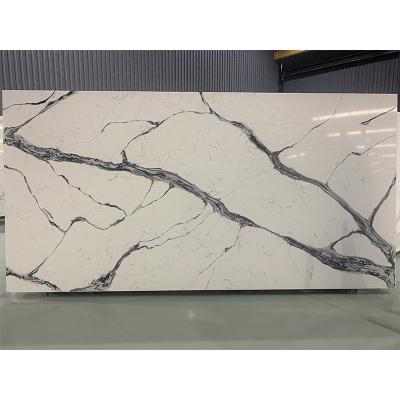 China Modern Snow White Quartz Composite Stone Sheets Quarze Stone Slabs For Countertops for sale