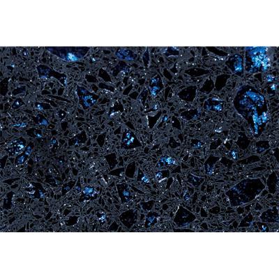 China Modern Crystal Shining Blue Starlight Pure Sparkle White Calacatta Quartz Countertop Slabs for sale