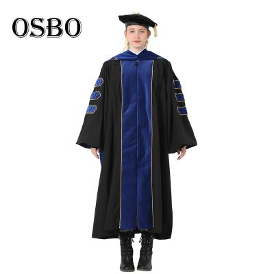 China Wholesale Black School Doctor Graduation Gown And Tam for sale