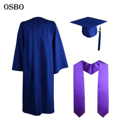 China Custom Made School Uniform Royal Blue Doctoral Graduation Gown for sale