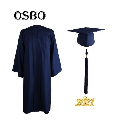 China Wholesale School 2021 Navy Blue Higher Education Center Graduation Gown Set for sale