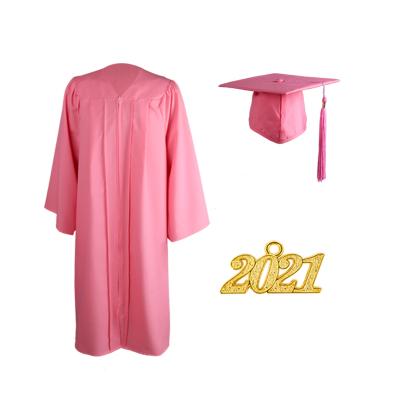 China Wholesale Pink 2021 High School Graduation Gown College Graduation Maxi Dresses With Cap for sale