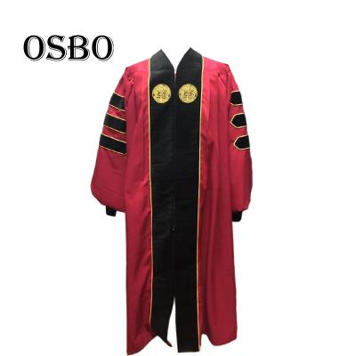 China high quality northeastern brown university long doctoral gown graduation gown 2020 custom size for sale