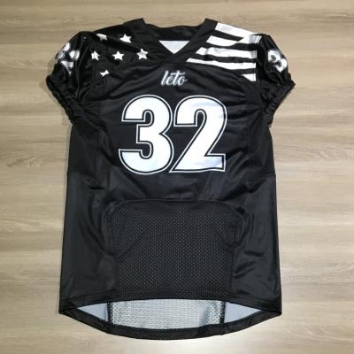 China Cheap Custom Made Mens American Football Tank Top Mesh Black American Football Uniform Player Sublimated Antibacterial for sale