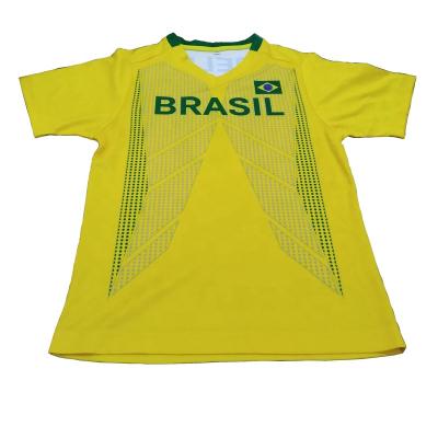 China Shirts & Tops Brazil yellow green soccer jersey sublimated kid's soccer wear for sale