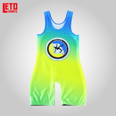 China Cheap Polyester Custom Fully Sublimated Youth Wrestling Singlets for sale