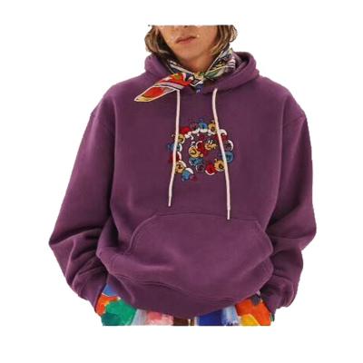 China Anti-Wrinkle Wholesale Customize Pull Over Blank Sweatshirt Hoodies Plain Color Sports Embroidery Hoodie Purple Fleece for sale