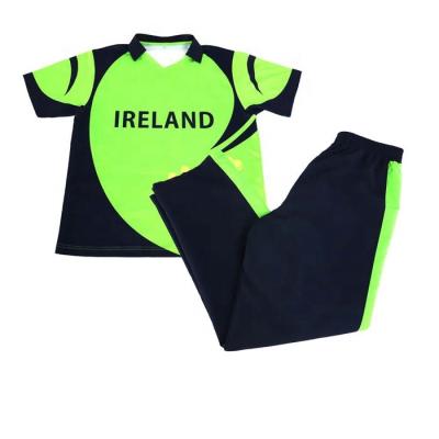 China 100% Polyester Custom Sublimation Design Green Cricket Jerseys International Cricket Uniform for sale