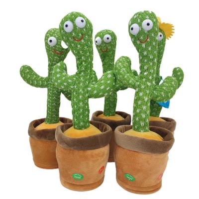 China Music Dancing Cactus Plush Toy Talking Record Repeating What You Say Funny Electric Cactus Doll Drop Shipping for sale