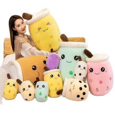 China Creative toy 24CM plush toy pillow net red funny pearl milk teacup cushion plush doll simulation milk tea cup plush doll for sale