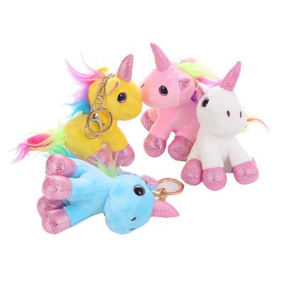 China High Quality Chain Unicorn Plush Toy Lying Plush Unicorn Doll 12CM Head Pendant The Same Net Celebrity Children's Gift Doll for sale