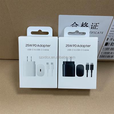 China High Speed Travel charger US UK 25W PD Adapter USB-C to USB-C Cable Super Fast Charger Adapter For Samsung Galaxy note10 S21+/S22/S23 Ultra for sale