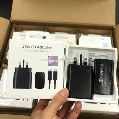 China High Speed Type-C Adapter Fast Charging PD45W UK/EU/US Super Fast Type C Chargers for Samsung S21 Plus S22 TA845 USB-C Power Adaptor for sale