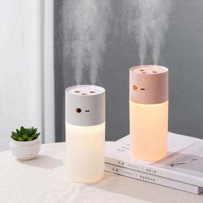 China Dual Jet/2000mah Battery/With Probe 2000mAh Battery Mini Portable Rechargeable Ultrasonic Air Mist Humidifier Humidifier With Light for sale