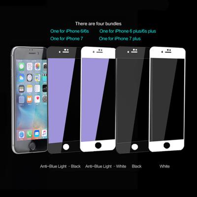 China IPhone 7 Anti Blue Light Tempered Glass Protective Film Soft Edge Glass Protector for sale