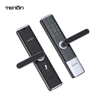 China Wooden or Metal Doors Tenon K6 Smart Safe Fingerprint Electronic Deadbolt Digital Door Lock Tuya Keyless Indoor Door Handle Lock for sale