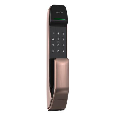 China Wooden Or Metal Keyless Automatic Push-Pull Doors A2c Digital Door Lock Fingerprint Lock for sale