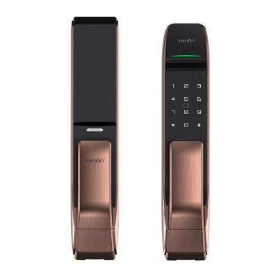 China Door Password Digital Scanner Electronic Fingerprint Doors A2c Automatic Push-Pull Lock Wood Or Metal for sale