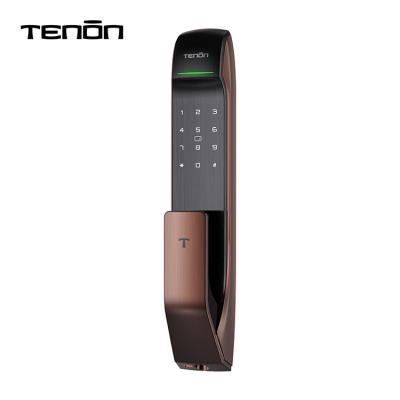 China New Digital Password Keyless Biometric Fingerprint Pin Code Electronic Smart Home Door Lock Wooden or Metal Automatic Doors Lock for Open Hand for sale