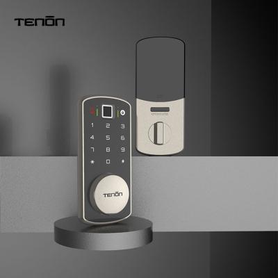 China Wooden or Metal Doors Tenon A3 6-in-1 Entry Door Lock Bluetooth Tuya Keyless Electronic Back and forth Fingerprint Automatic Remote Control Door Lock for sale