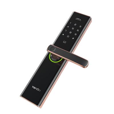 China Wood or Metal Doors or Security Door Tenon E5 Fireproof Security Fingerprint Password Lock Digital Biometric Door Lock for sale