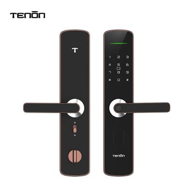 China Wooden or Metal Doors Tenon Screen Home Key Card Double Sided Smart Electronic Digital Door Lock Tuya Smart Fingerprint Lock for sale